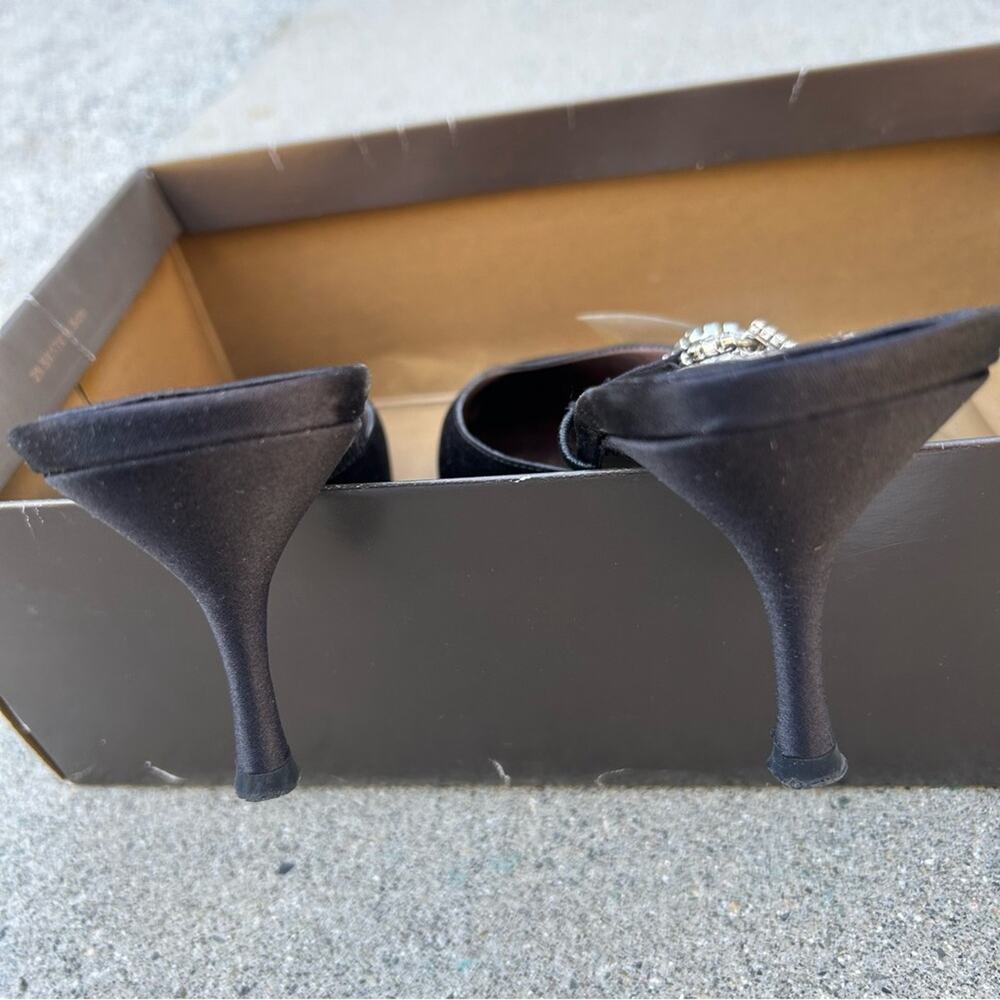 Vintage‎ Enzo Angiolini Satin Rhinestone Mule - Picture 7 of 16